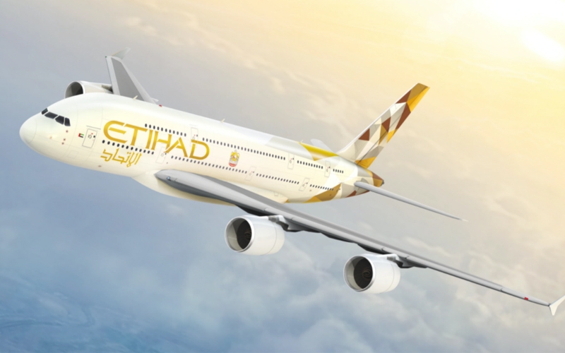Etihad airlines flying image