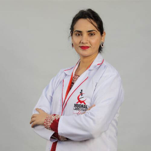 Dr. Nabeela, a consultant hematologist at Mughal Labs