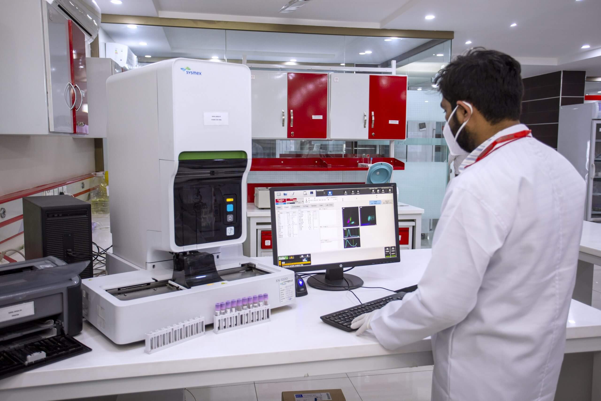 Doctor Performing and Interpreting QC on the XN 1000 (Sysmex, Japan) Automated CBC Analyzer